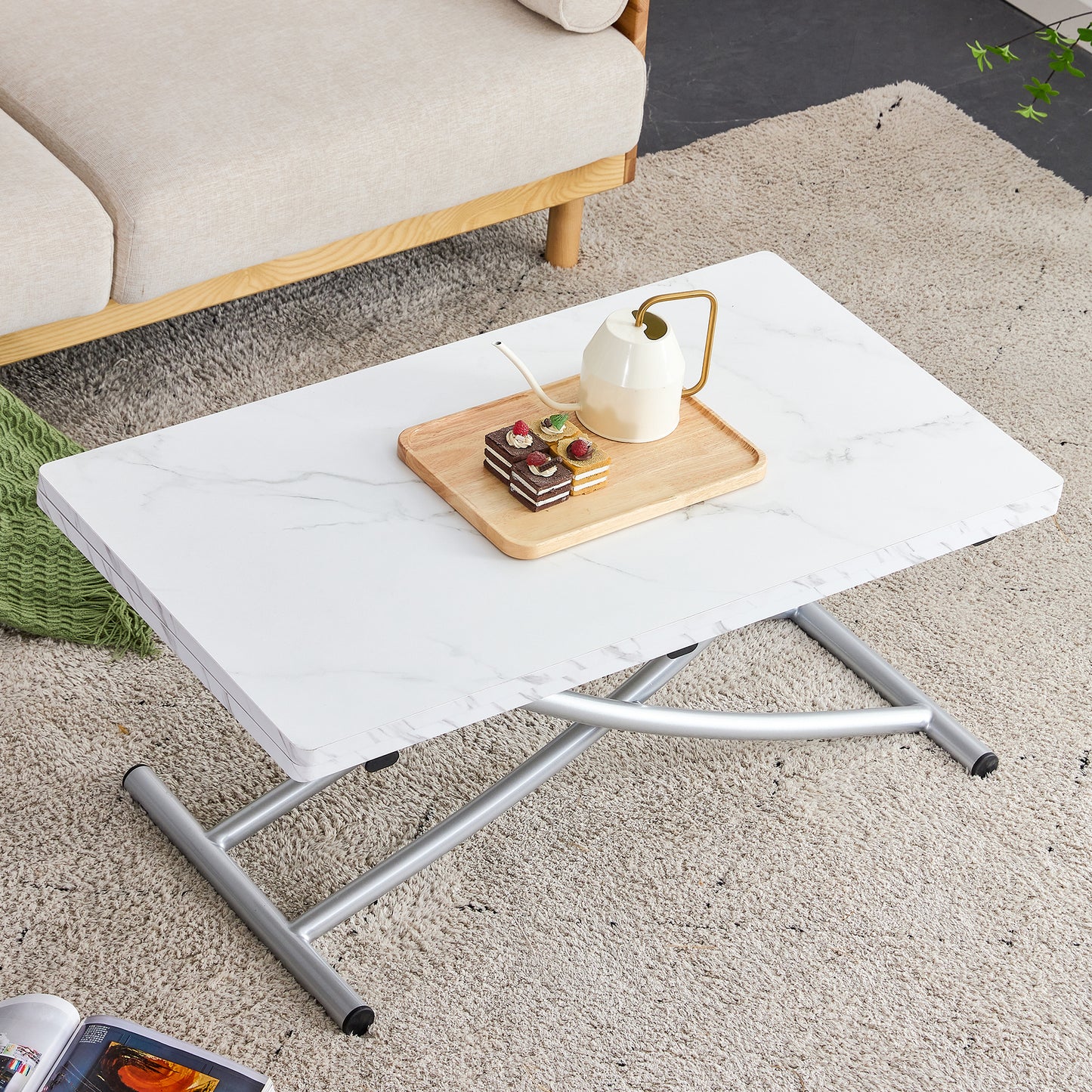 Versatile Minimalist Lift Table with Adjustable Height and Foldable Design