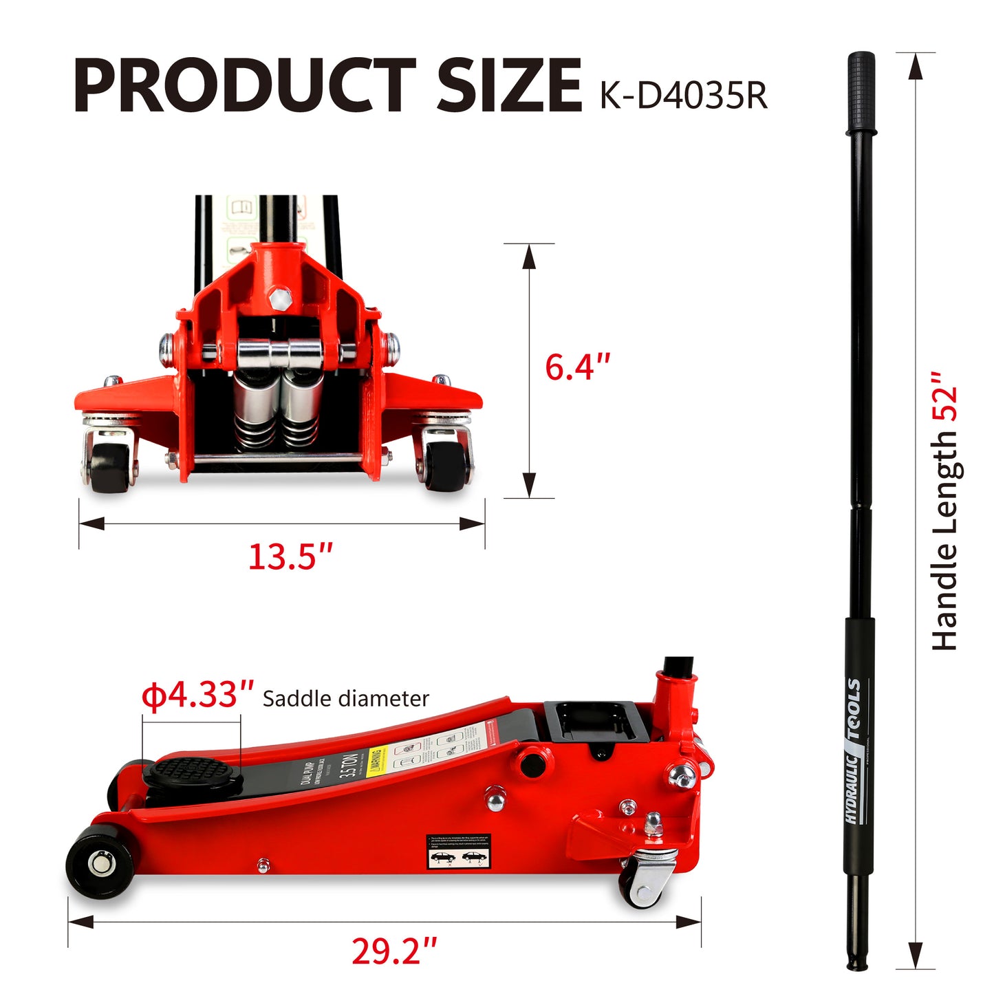 3.5 Ton Racing Floor Jack with Quick Lift Pump and Wide Stance