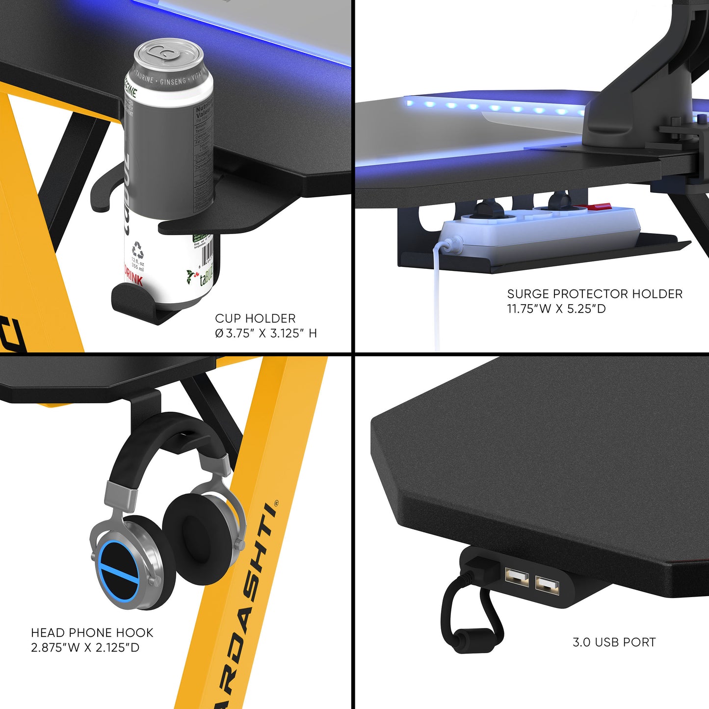 Dardashti Yellow Gaming Desk - Enhance Your Gaming Experience