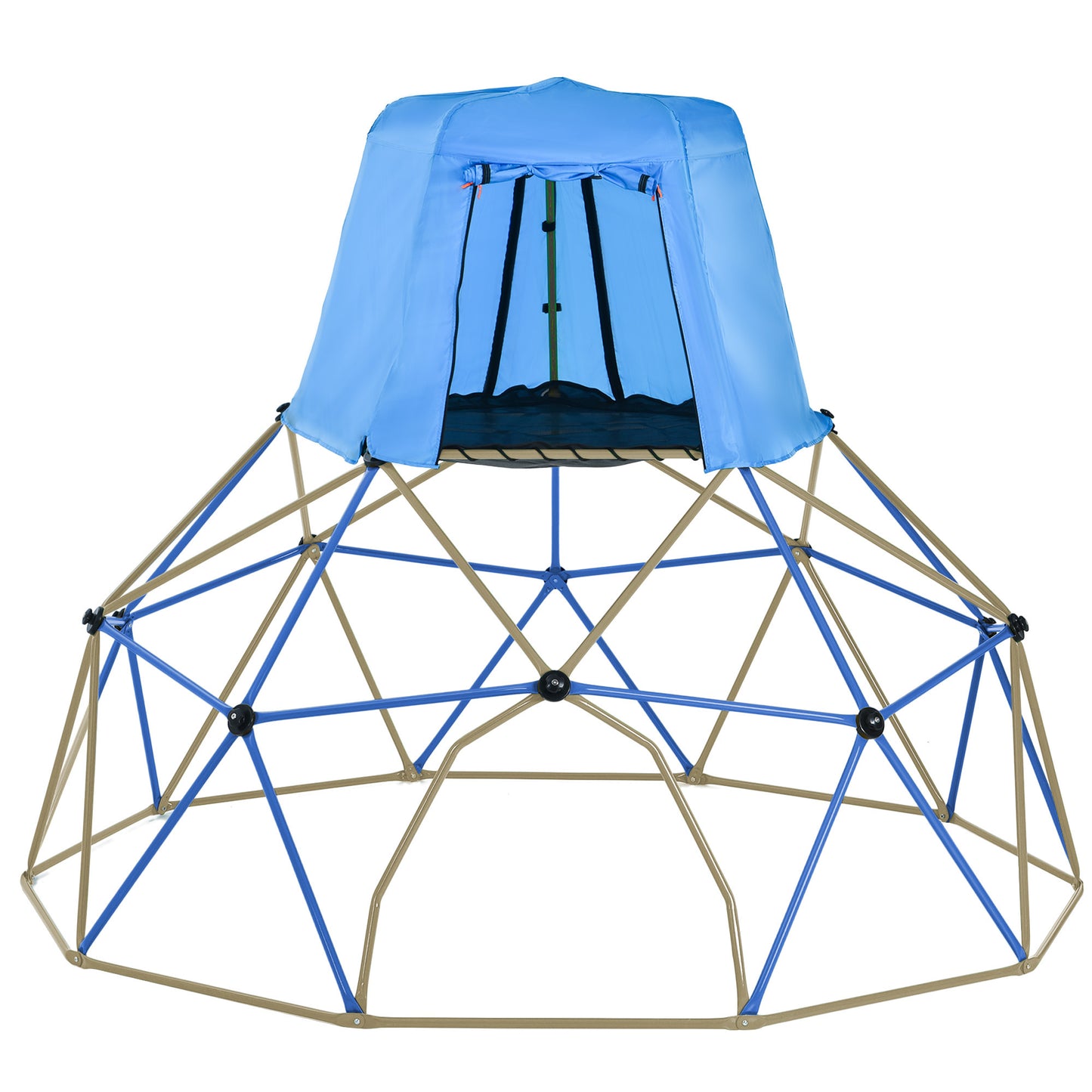 Climbing Dome with Canopy and Playmat - 10 ft Colorful Geometric Playground Jungle Gym