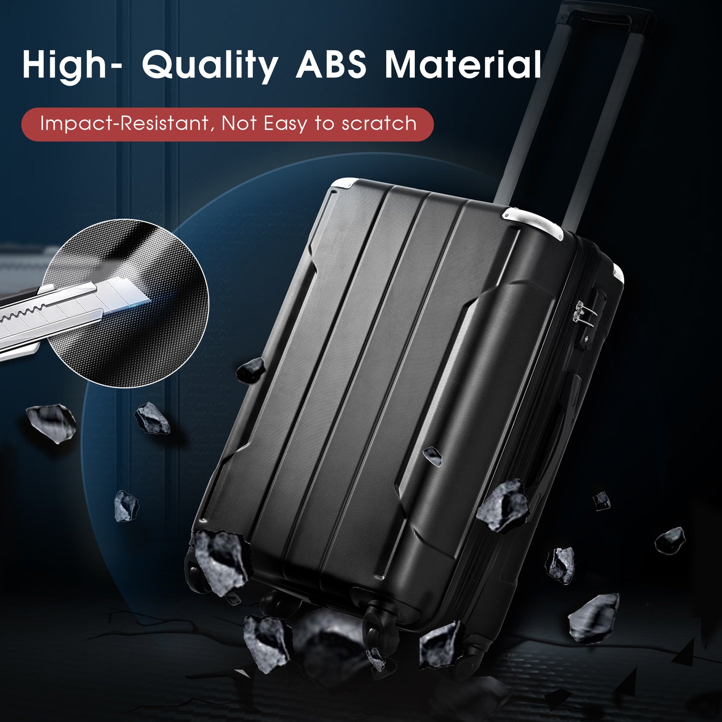 Hardshell Luggage Spinner Suitcase with TSA Lock Lightweight Expandable 24'' (Single Luggage)