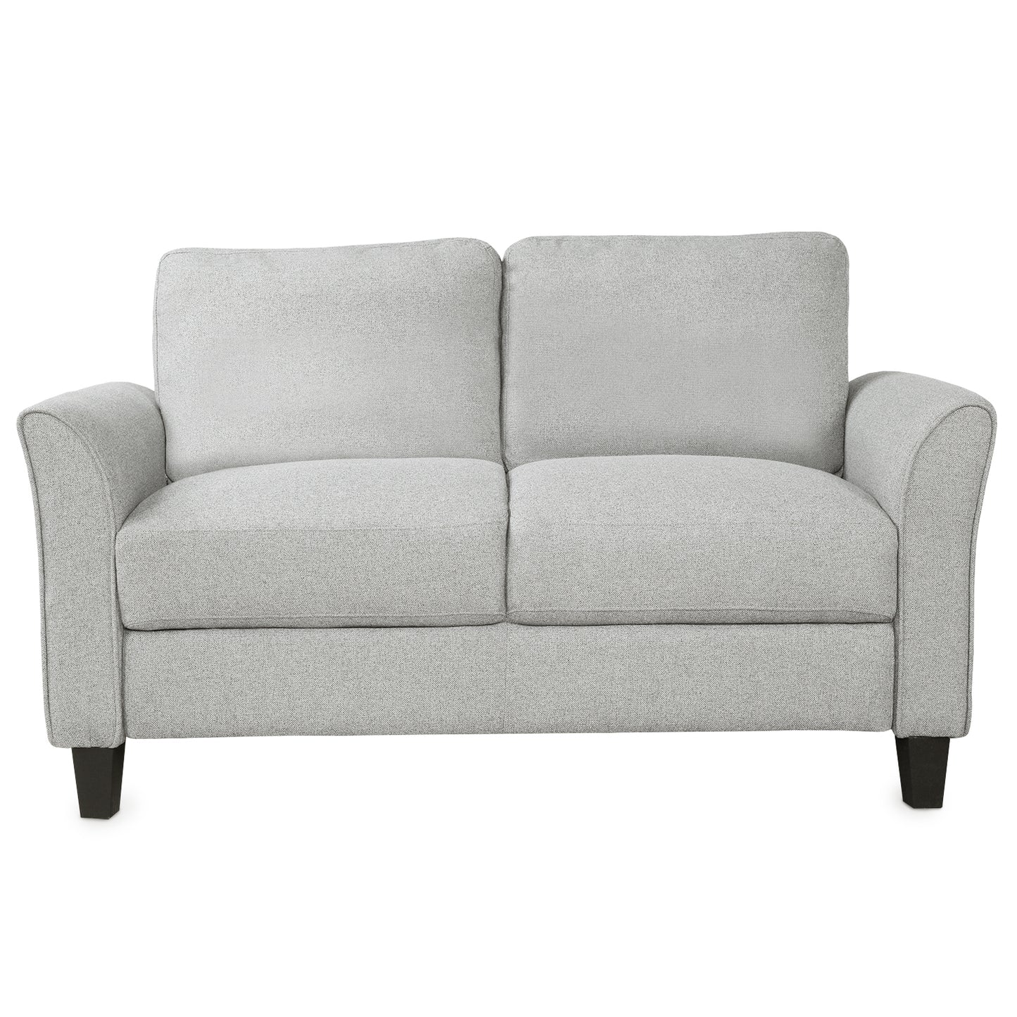 Living Room Furniture Armrest Single Sofa   and Loveseat Sofa (Light Gray)