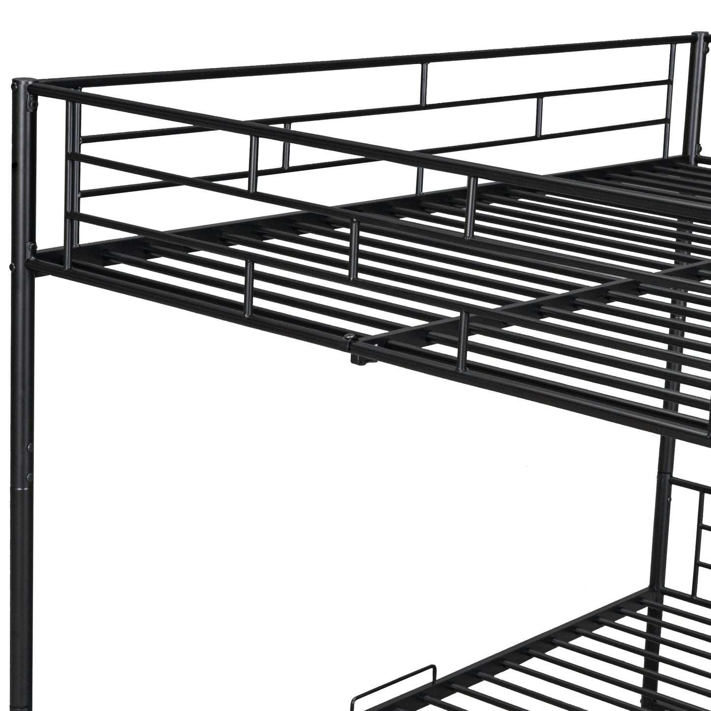 Full Metal Bunk Bed with Shelf and Guardrails for Enhanced Space-saving