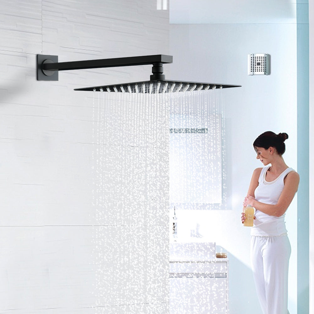 Luxurious 12-Inch Stainless Steel Rain Shower Head with High-Pressure Silicone Nozzle