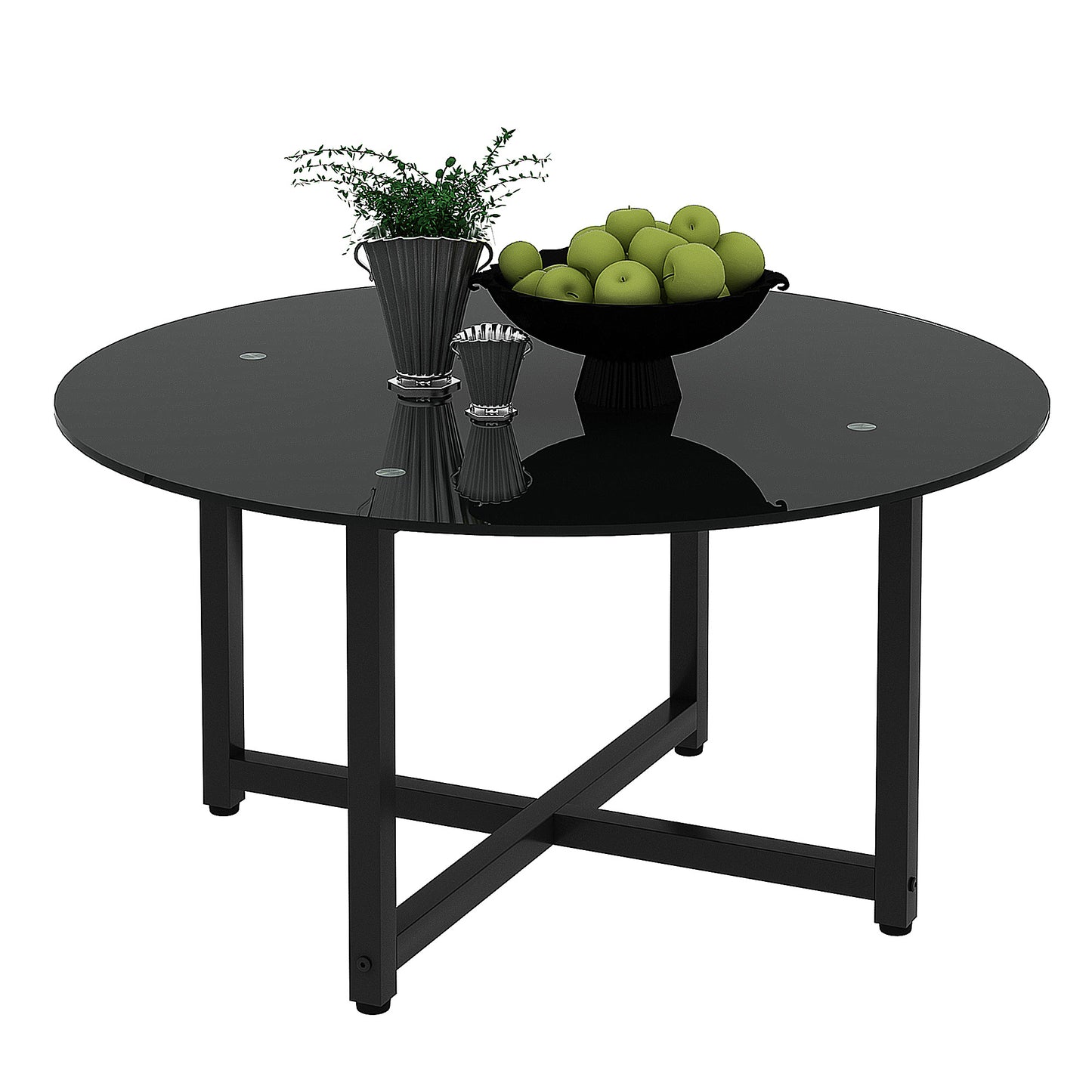 Elevate Your Living Room with this Stylish Whole Black Glass Coffee Table