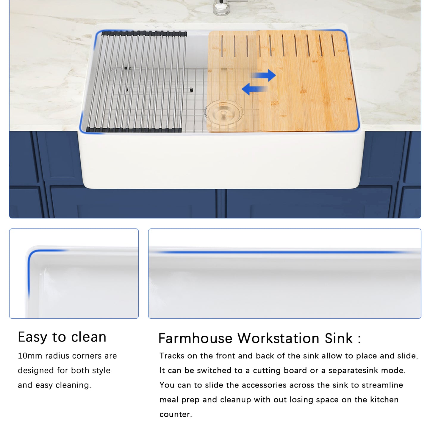 Functional and Stylish Fireclay Farmhouse Kitchen Sink Set