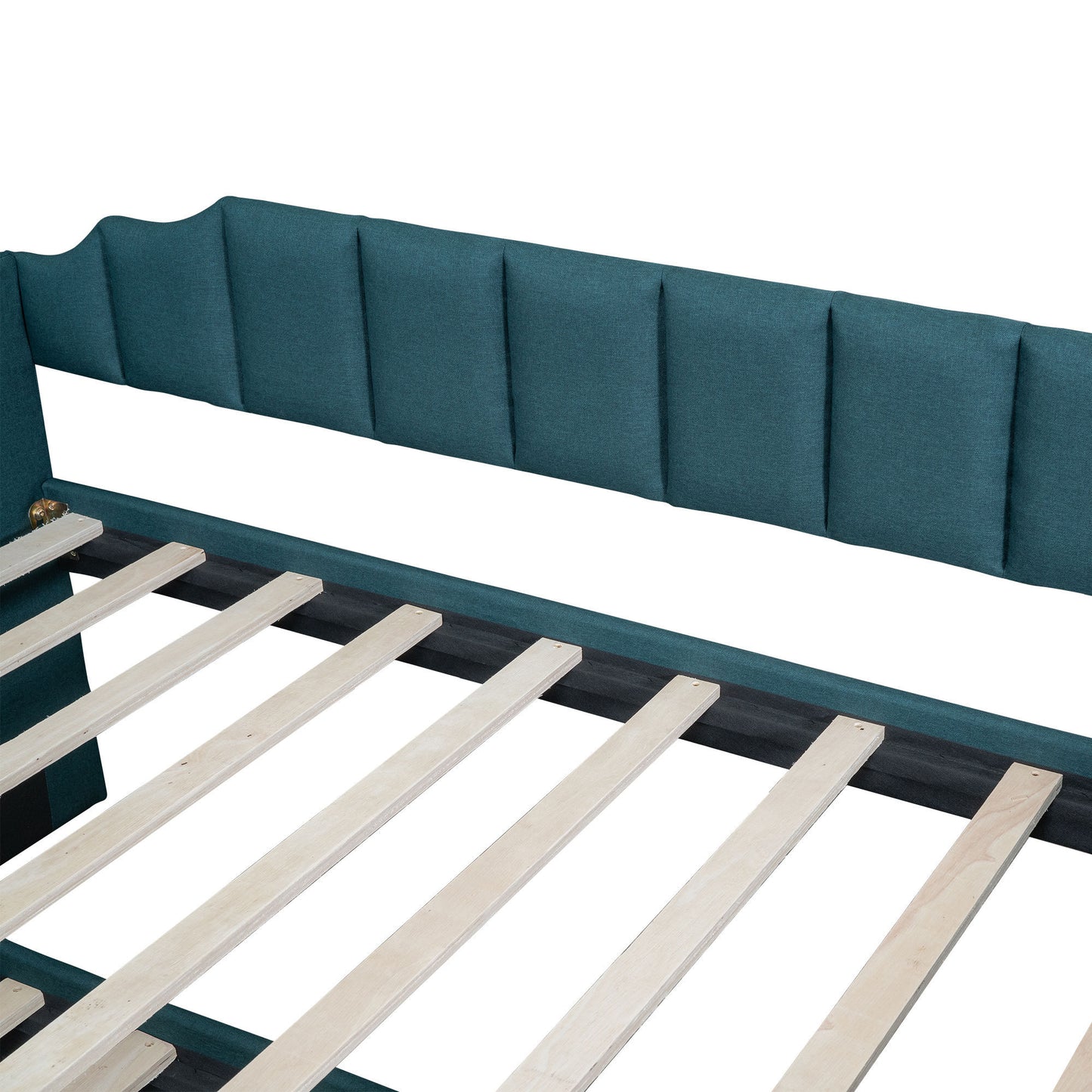 Twin Size Upholstered Daybed with Trundle and Three Drawers,Green