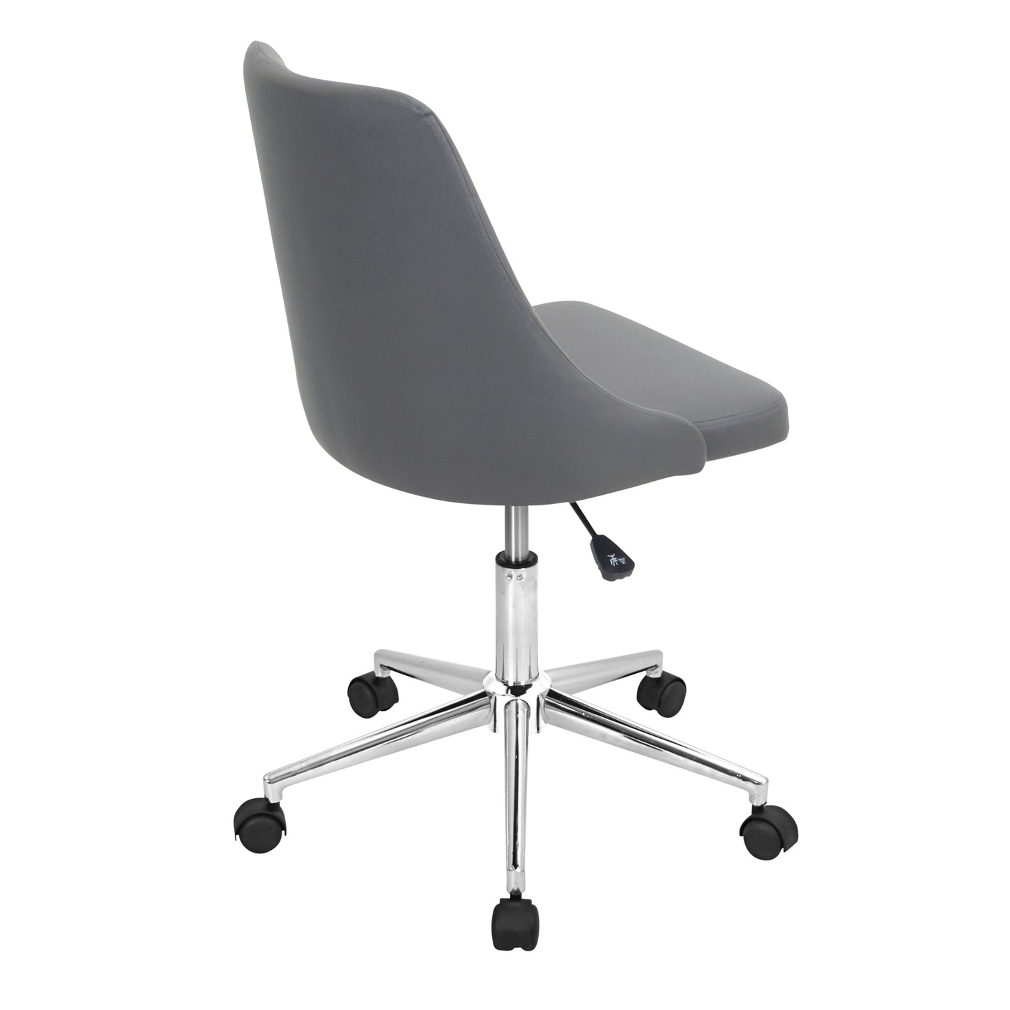 Marche Contemporary Adjustable Office Chair with Swivel in Grey Faux Leather by LumiSource