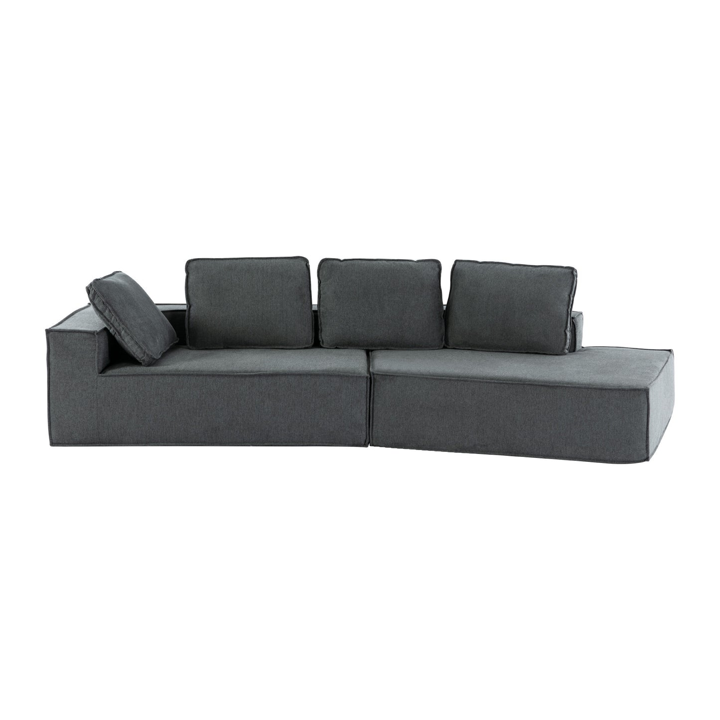 Modern Grey Chaise Lounge Sofa with Clean Lines