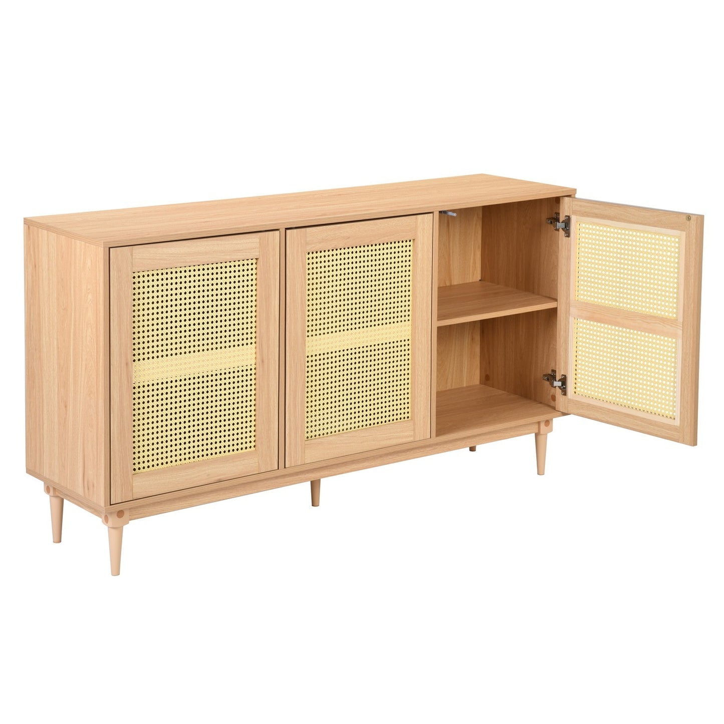 59 Rattan TV Stand with Ample Storage and Retro Charm