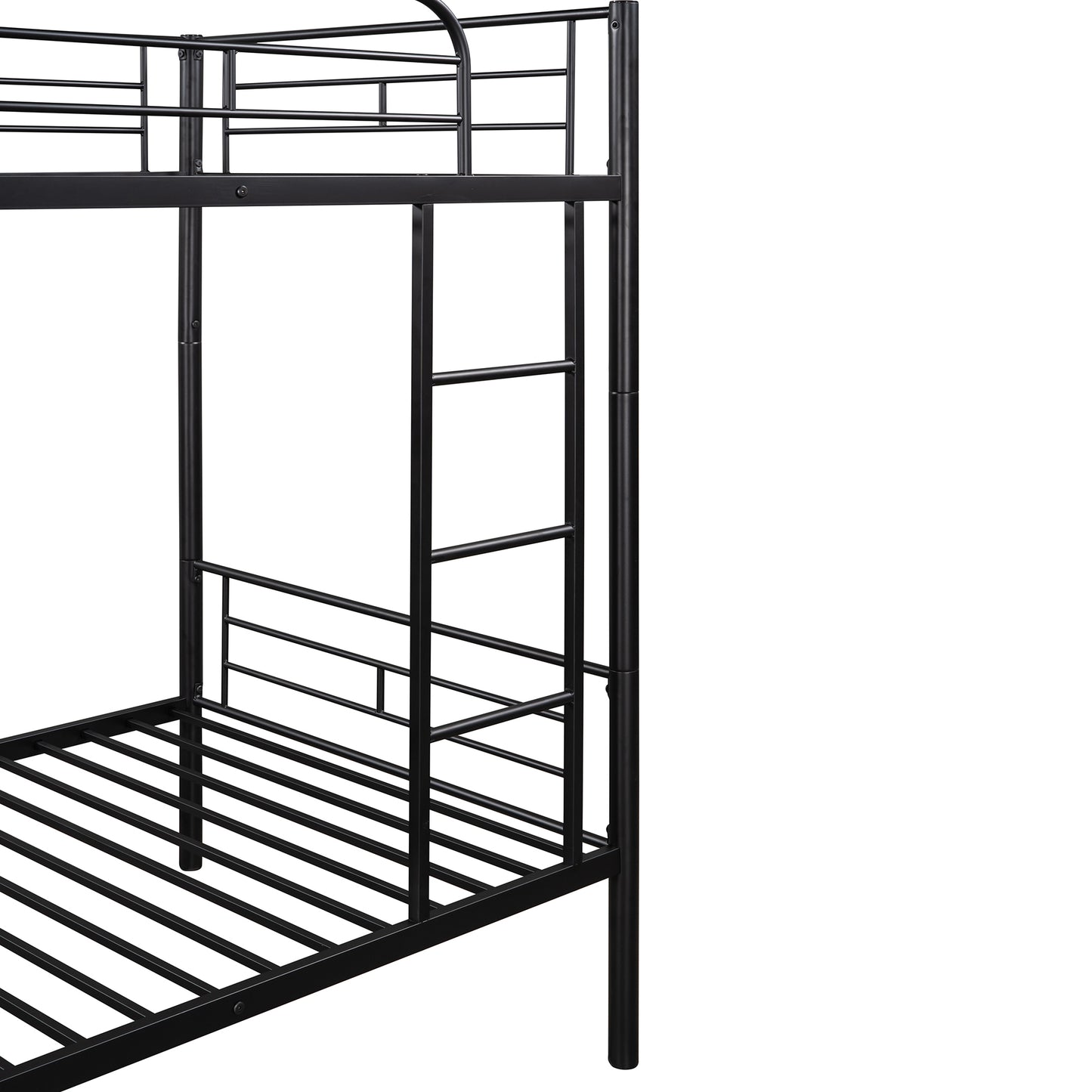 Contemporary Twin Metal Bunk Bed with Separable Twin Beds Option - Black