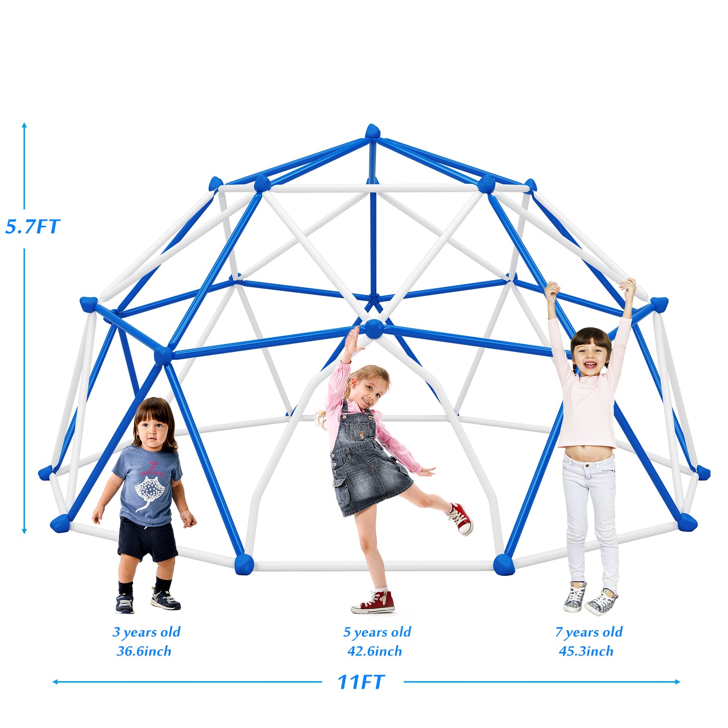 Geometric Dome Climber Play Center - 11ft, Rust & UV Resistant Steel, 900 LBS Capacity