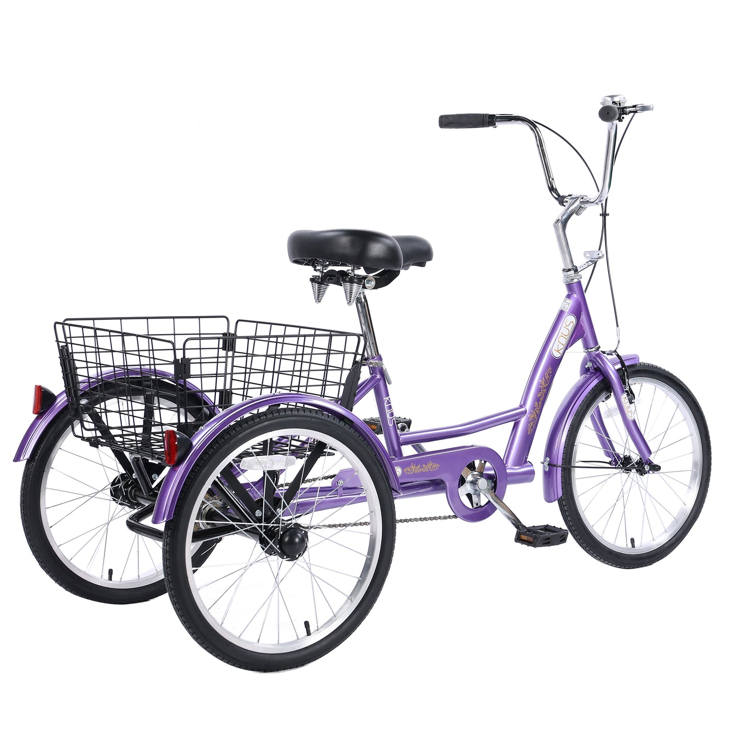 26" European Adult Tricycles 3 Wheel W/Installation Tools with Low Step-Through, Large Basket, Tricycle for Adults, Women, Men