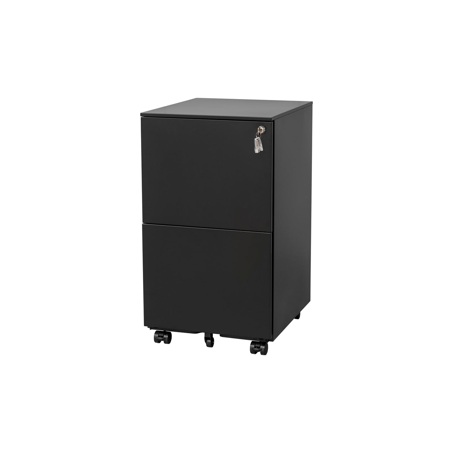 Steel Mobile Filing Cabinet with Lock, 2 Drawers, Anti-tilt Wheels