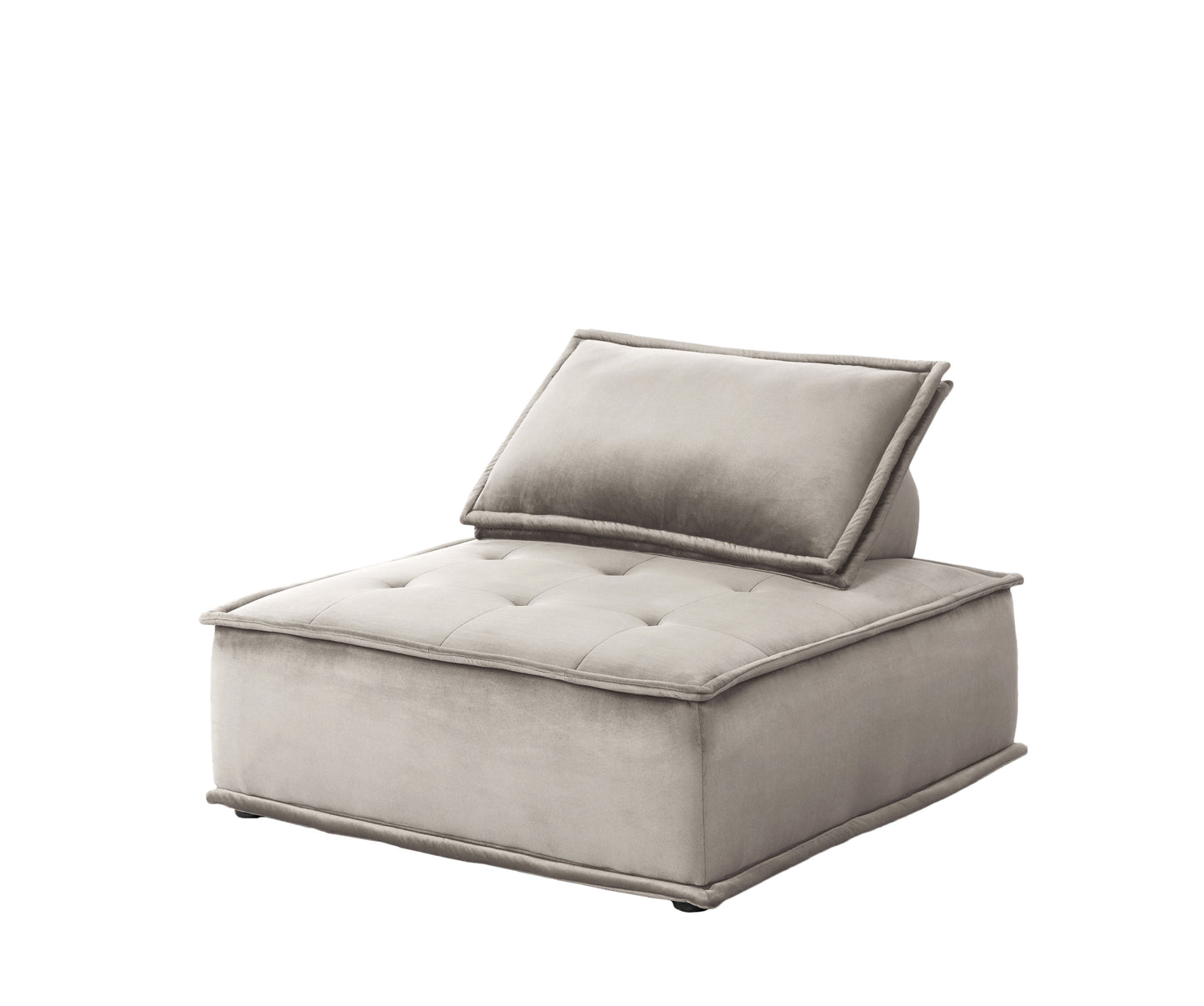 Anna Light Gray Velvet 4-Seater Modular Sofa