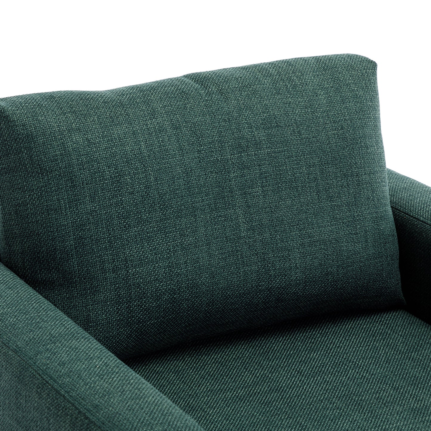 Modular Green Sectional Sofa Set with Ottoman and High-Quality Linen Fabric