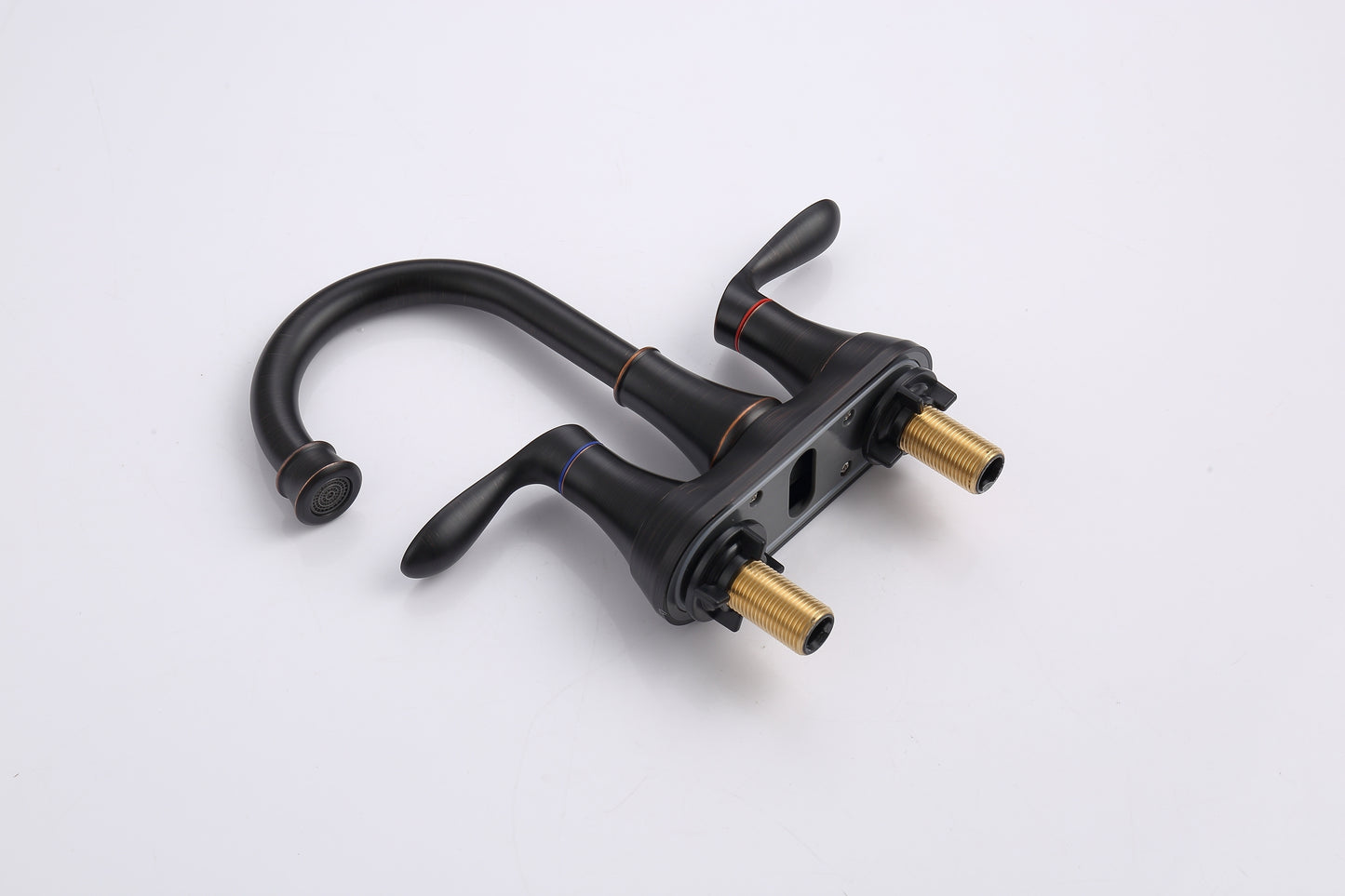 Elegant 2-Handle Oil Rubbed Bronze Bathroom Faucet with Pop-up Drain and Supply Hoses