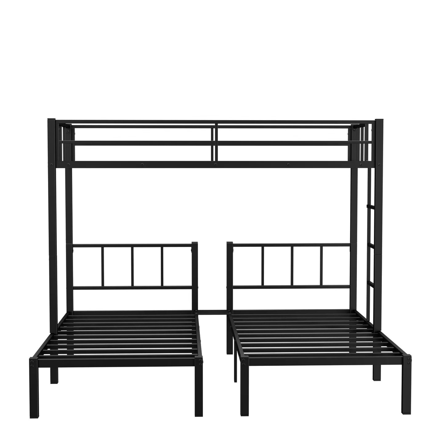 Convertible Metal Triple Bunk Bed with Flexible Sleeping Options