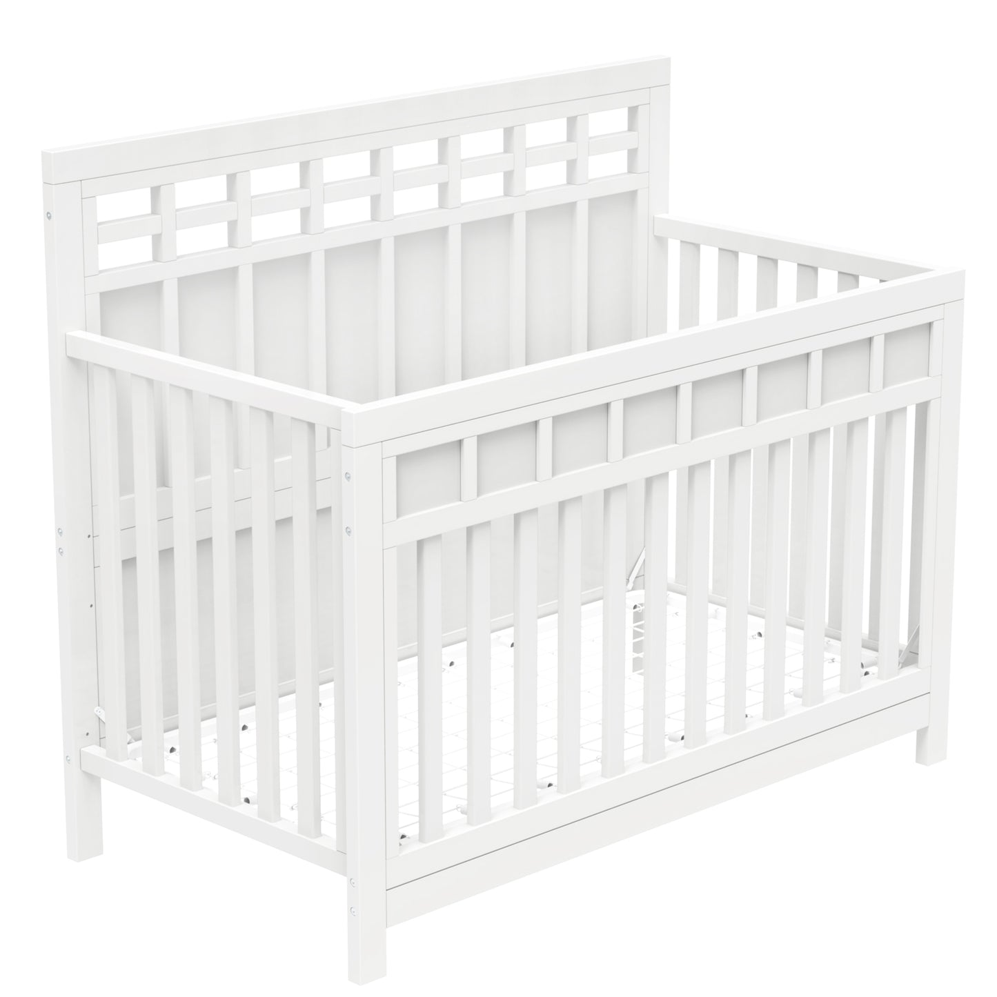 Certified Baby Safe Crib, Pine Solid Wood, Non-Toxic Finish, Snow White