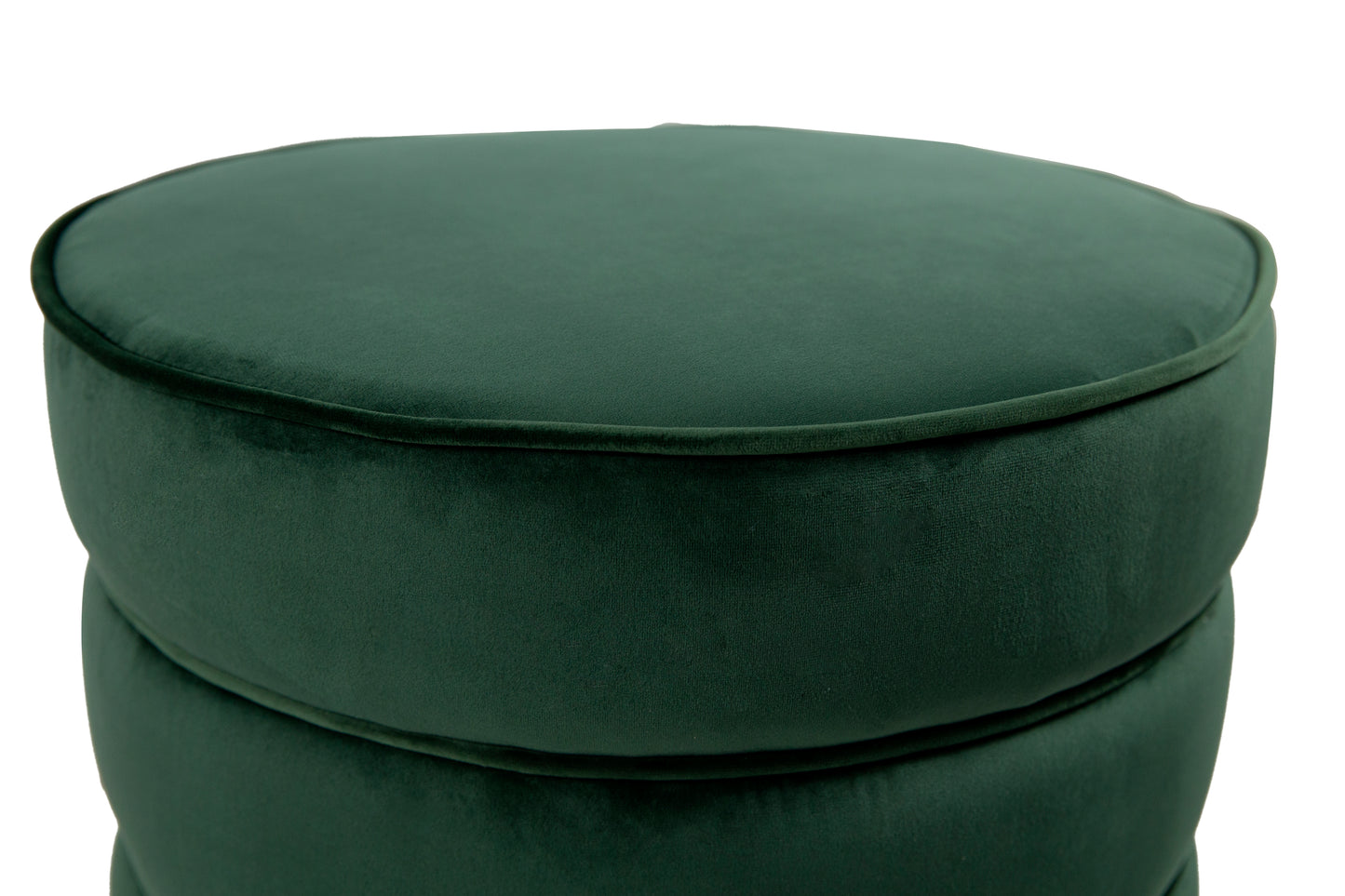 18.5'' Tall Stainless Steel Upholstered Ottoman in Green