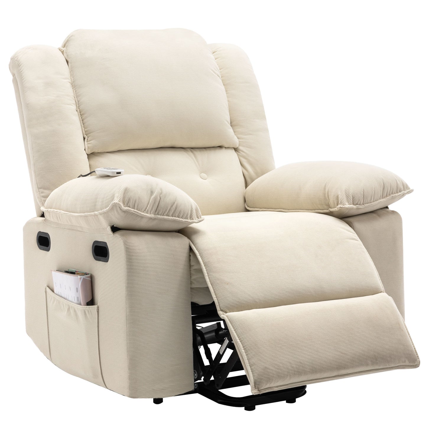 Adjustable Massage and Heating Power Lift Recliner Chair with Side Pocket