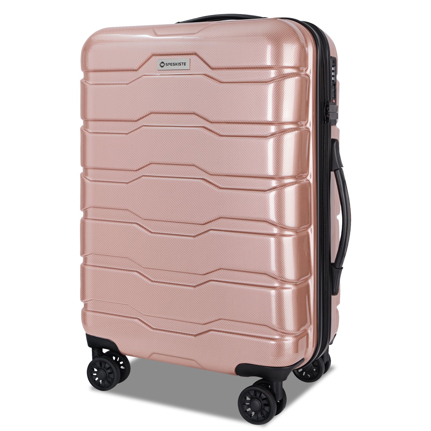 Luggage Sets  ABS+PC Hardshell 3pcs Clearance Luggage Hardside Lightweight Durable Suitcase sets Spinner Wheels Suitcase with TSA Lock  (20/24/28), RoseGold