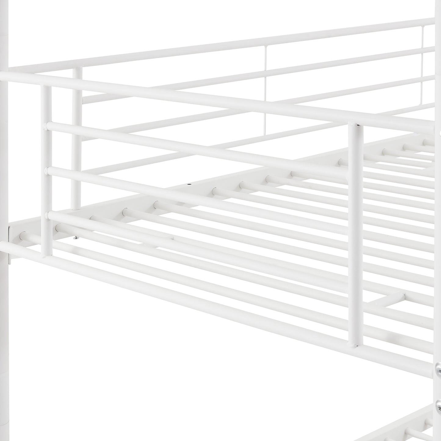 Twin-Twin-Twin Triple Bed with Built-in Ladder, Divided into Three Separate Beds,White(OLD SKU:LP000197AAK)