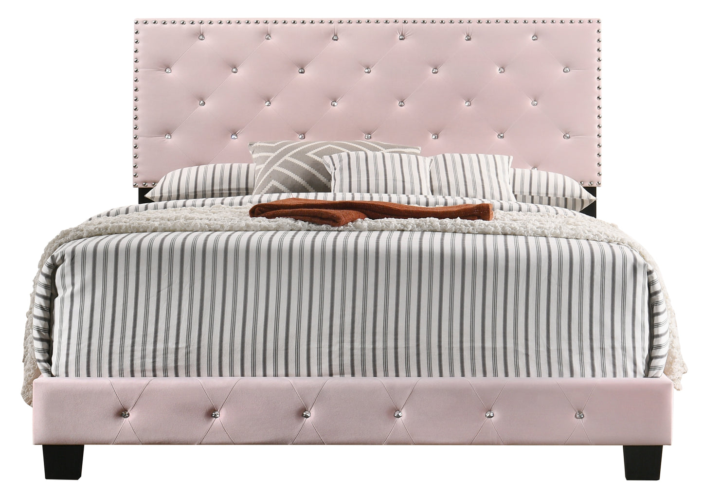 Suffolk G1406-QB-UP Queen Bed , PINK