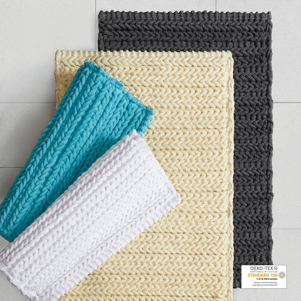 Chenille Chain Stitch Cotton Bath Rug