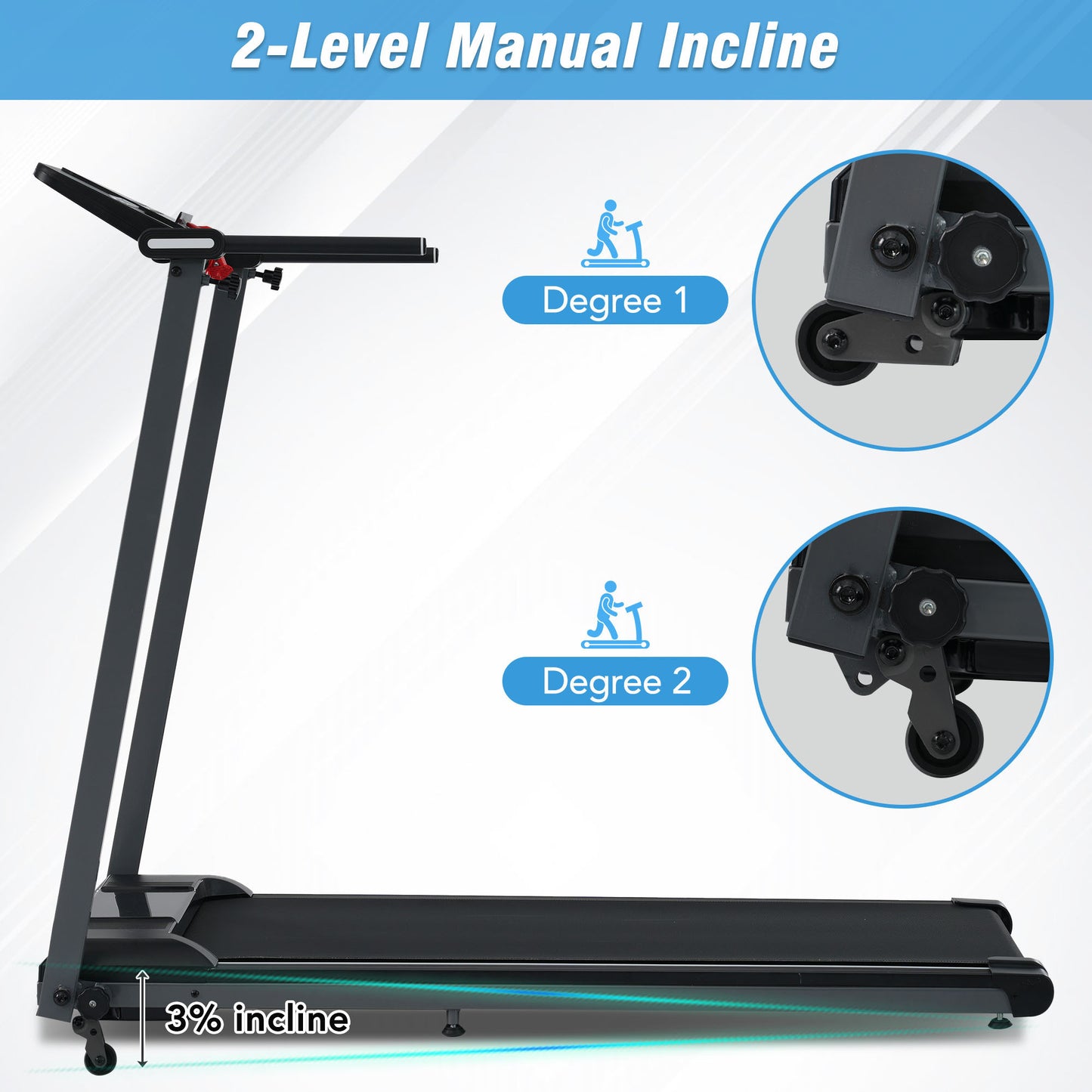 NEW Folding Treadmills Walking Pad Treadmill for Home Office -2.5HP Walking Treadmill With Incline Bluetooth Speaker 0.5-7.5MPH 265LBS Capacity Treadmill for Walking Running