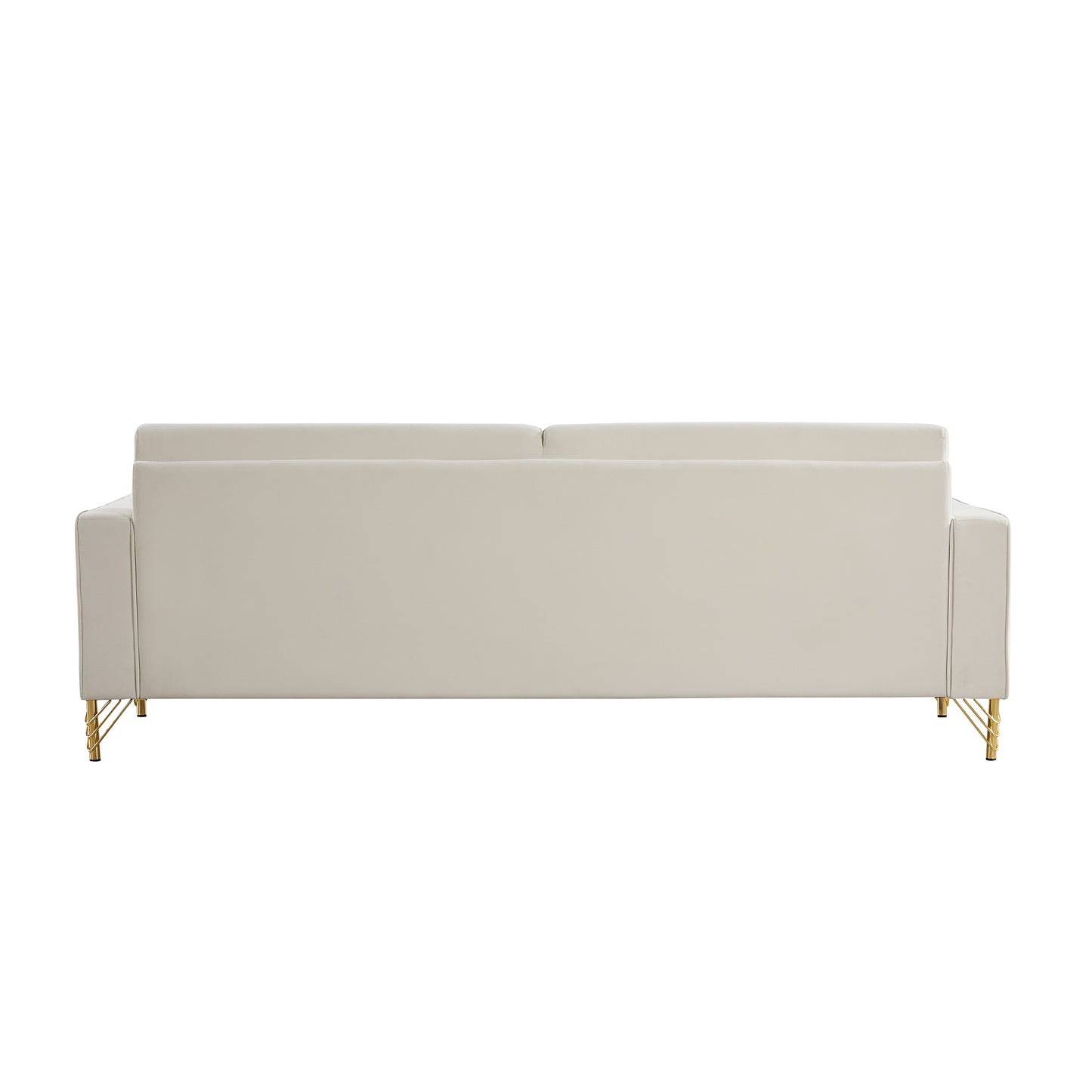 Luxurious 85.44 Modern Velvet Sofa with Gold Legs and Sumptuous Comfort