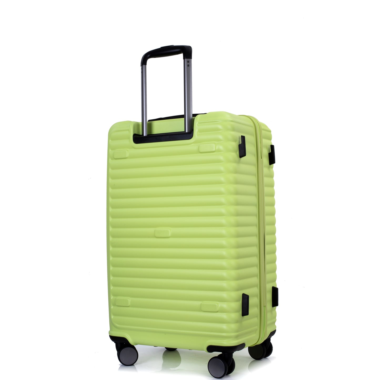 3 Piece Luggage Sets PC+ABS Lightweight Suitcase with Two Hooks, 360° Double Spinner Wheels, TSA Lock, (20/24/28) Light Green