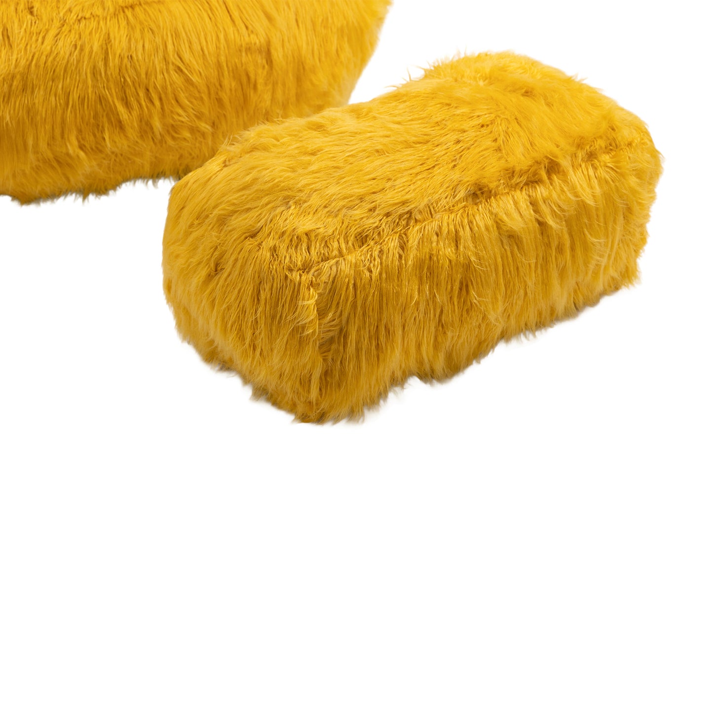 Bean Bag Chair with Faux Fur Lazy Sofa and Footstool for Comfortable Indoor and Outdoor Use