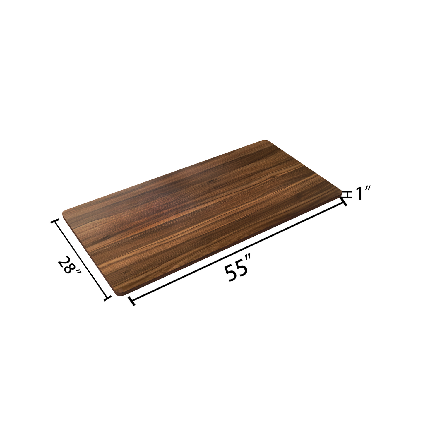 28x55-inch Walnut Finished MDF Desktop Tabletop