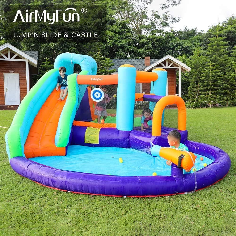 Inflatable Bounce House with Water Slide and Air Blower