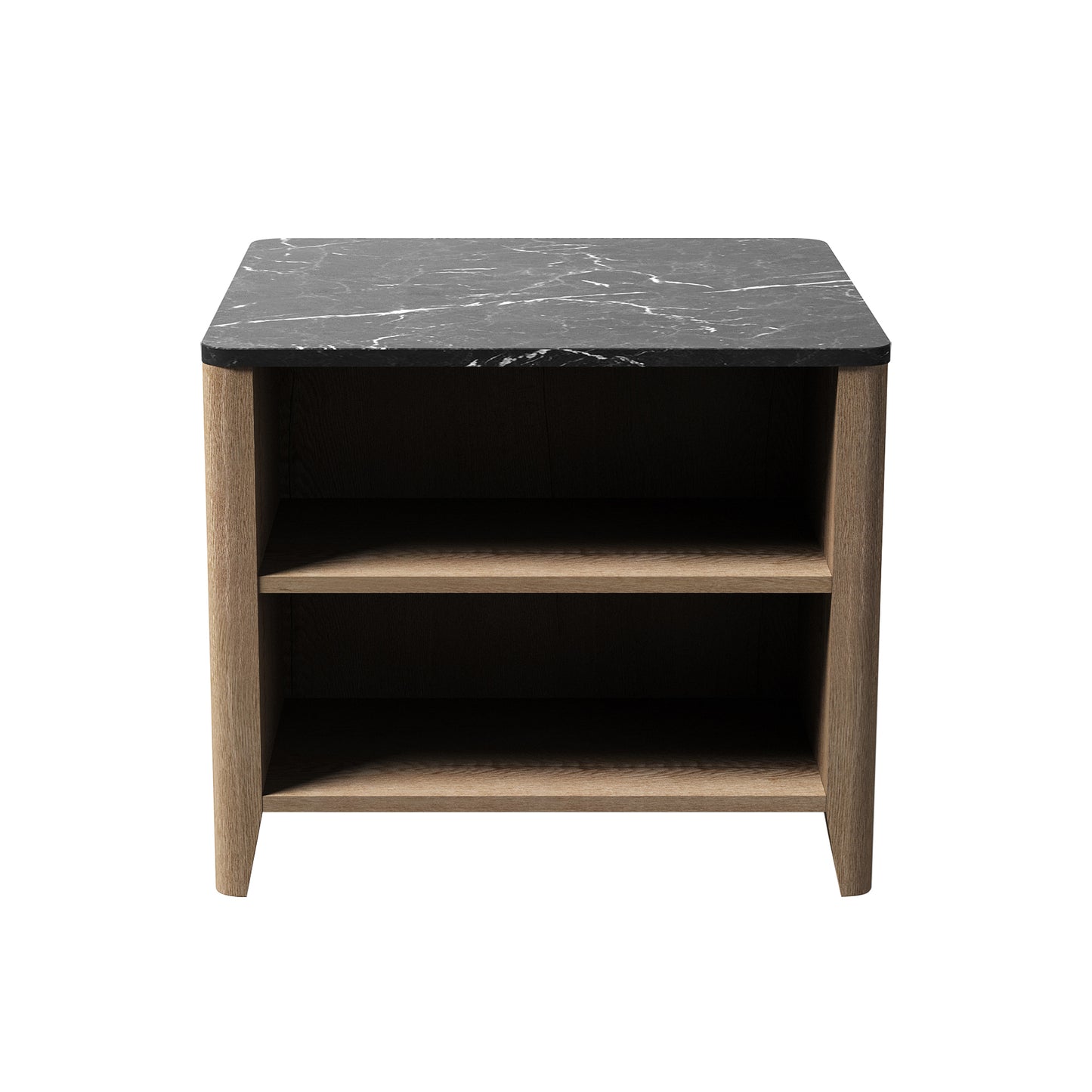 Tobacco Wood Finish Coffee Table with Nightstand Functionality