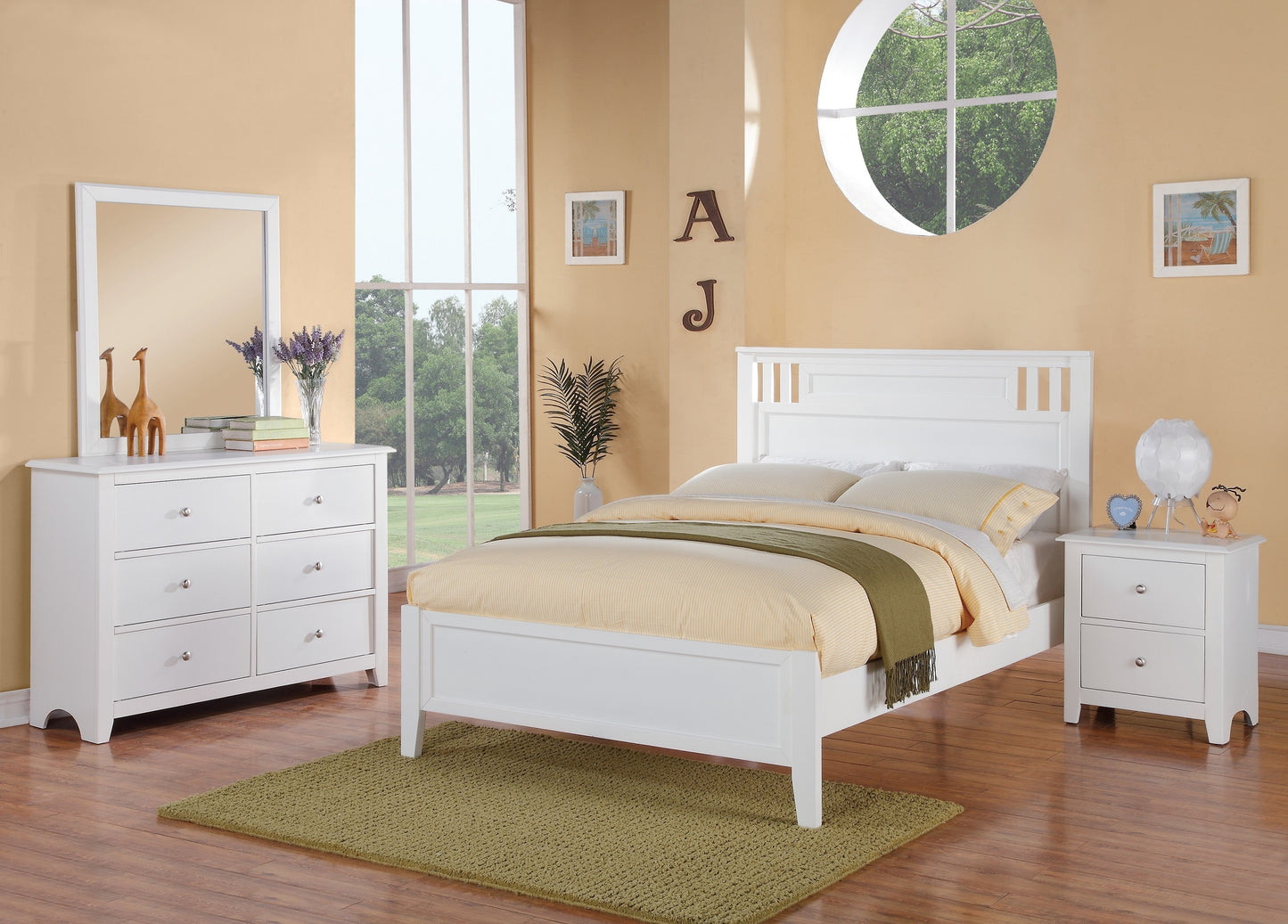 Selma Nightstand With 2 Drawers Storage In White Finish