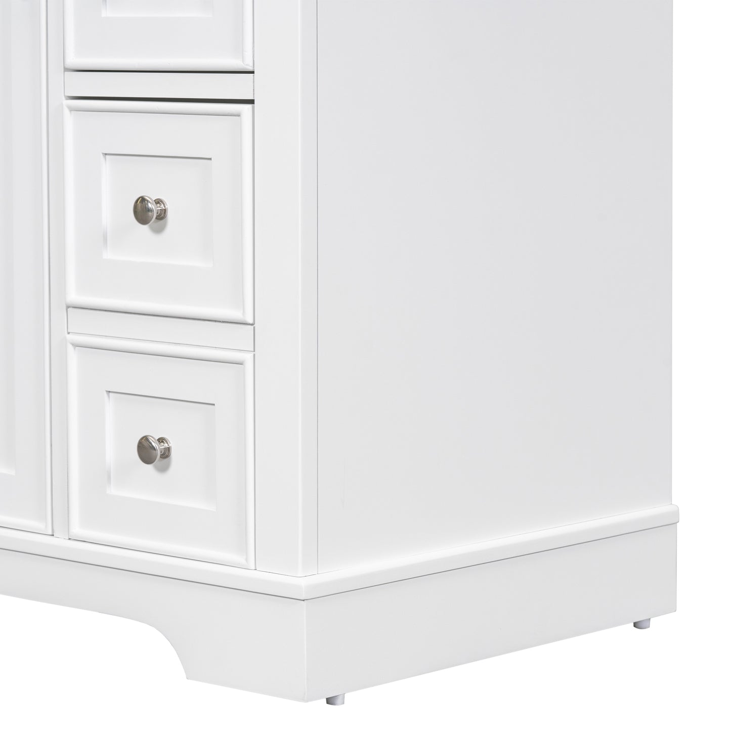 36" Bathroom Vanity without Sink, Cabinet Base Only, One Cabinet and Six Drawers, White