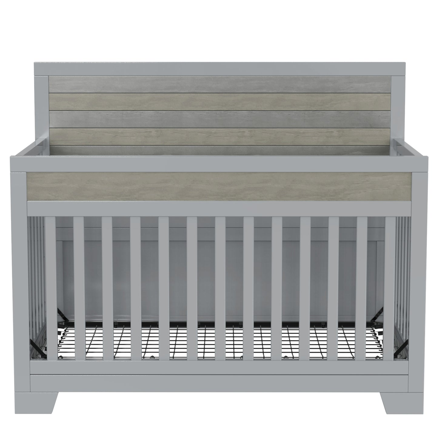 Certified Baby Safe Crib, Pine Solid Wood, Non-Toxic Finish, Gray