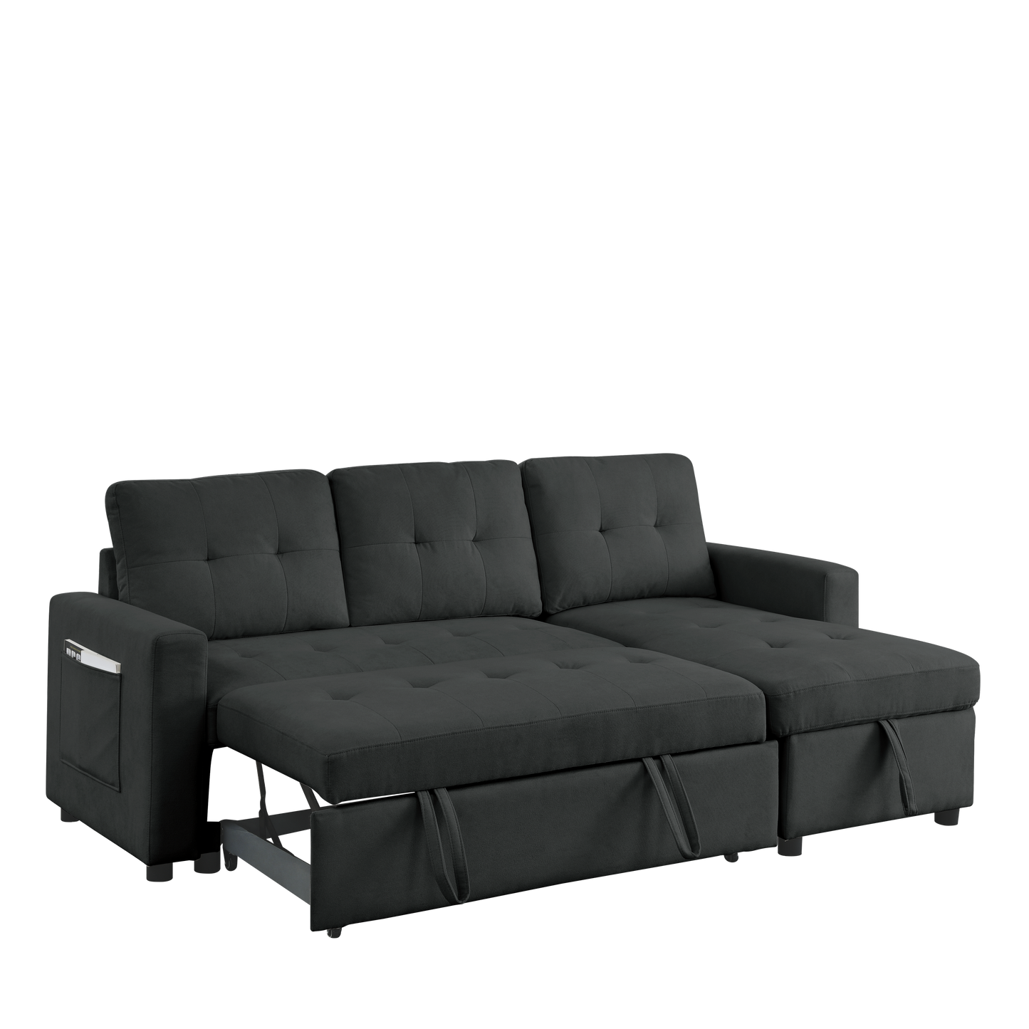 Transformable Sleeper Sectional Sofa with Storage Chaise - Ideal for Small Space Living Room