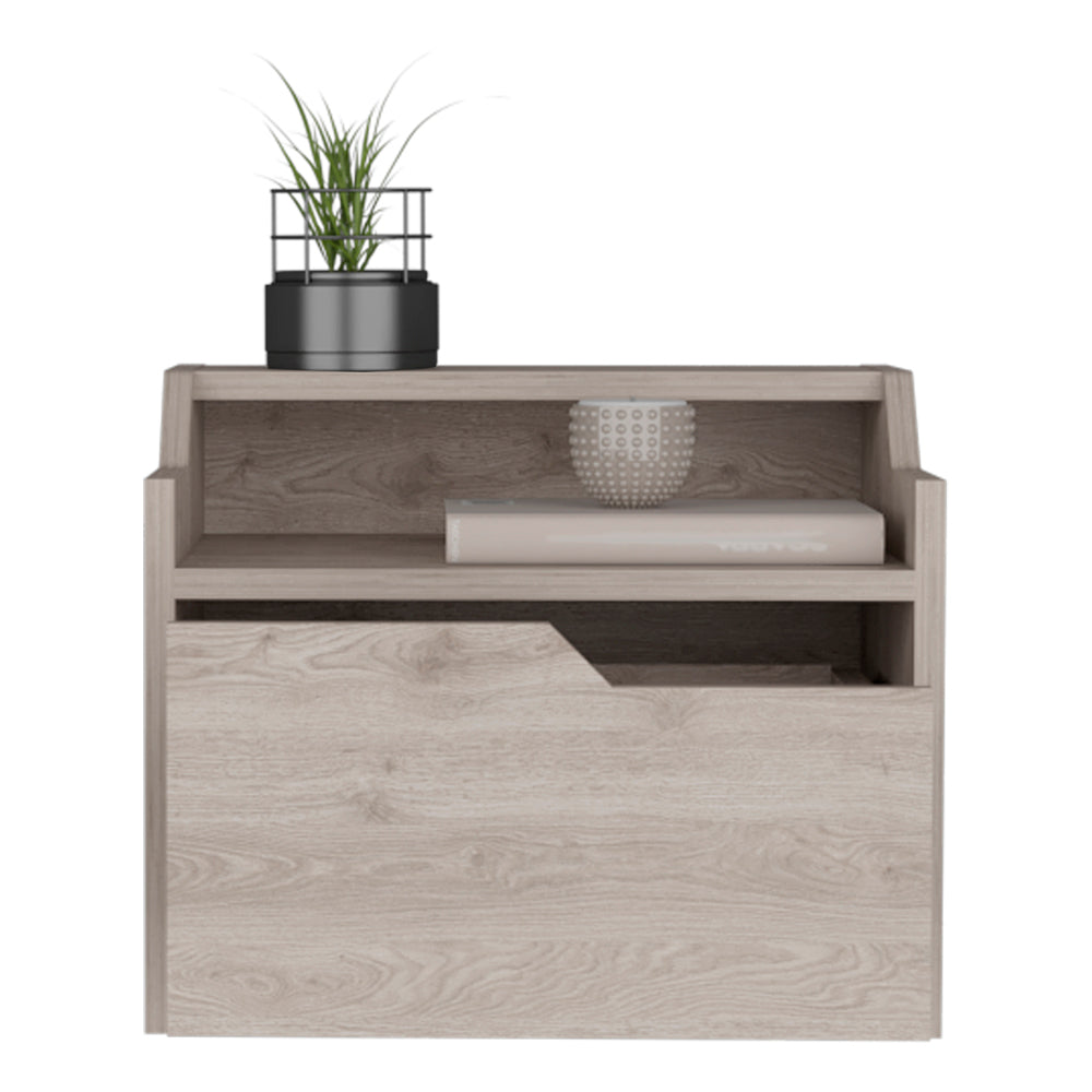 Floating Nightstand Chester, Bedroom, Light Gray