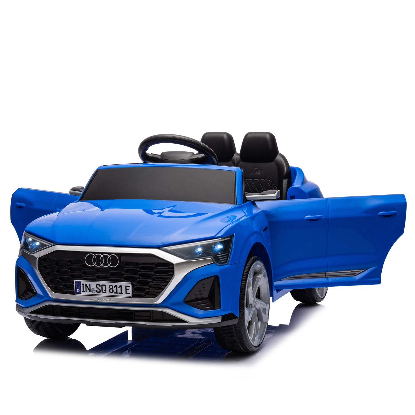 12V Kids Ride On Electric Car w/Parents Remote Control,Licensed Audi SQ8 for Kids,Dual Drive,Suspension,Hanging start,Three speed adjustable Music,Volume Control,LED Lights for Kids Aged 3-6.