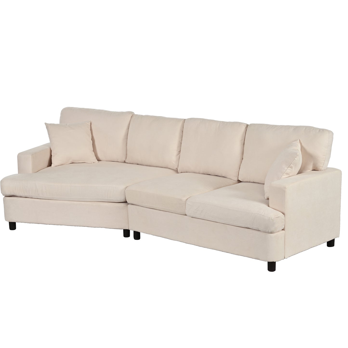 U_STYLE 3 Seat Streamlined Sofa with Removable Back and Seat Cushions and 2 pillows, for Living Room, Office, Apartment