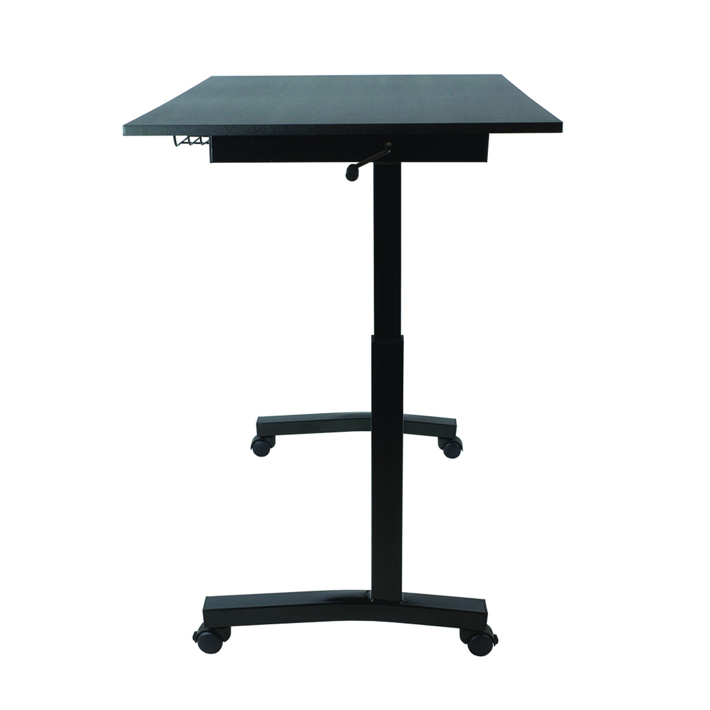 Atlantic Height-Adjustable Stand-Up Desk with Casters - Black (Side Crank Included)