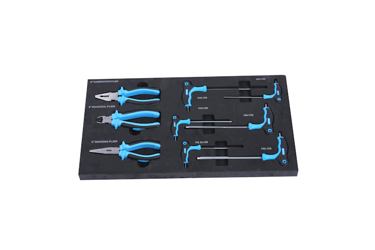 4 Drawers Tool Cabinet with Tool Sets--BLUE