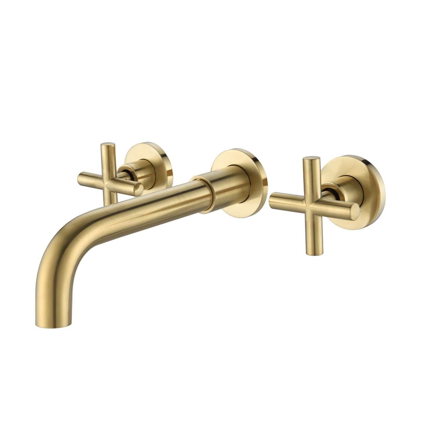 Elegant Brushed Gold Wall Mount Bathroom Faucet