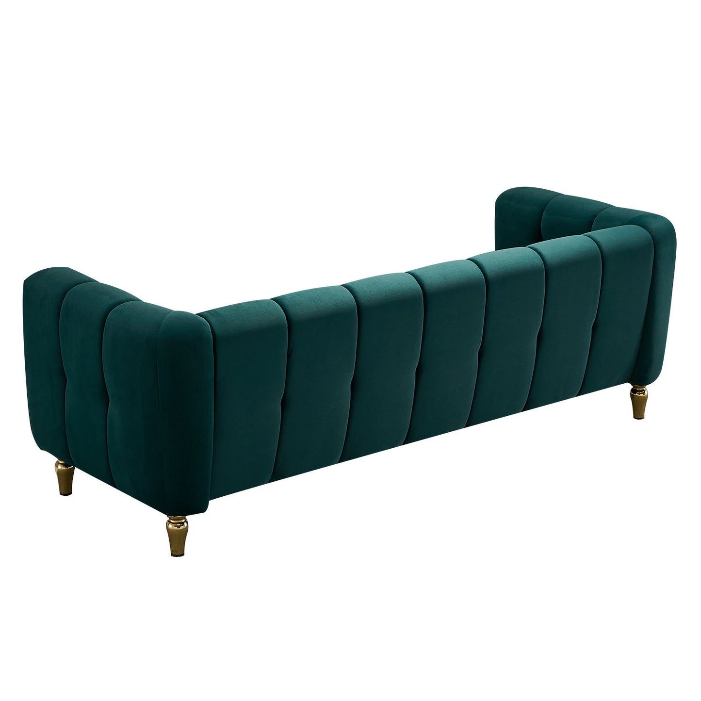 Modern Velvet Sofa 83.07 inch for Living Room Green Color