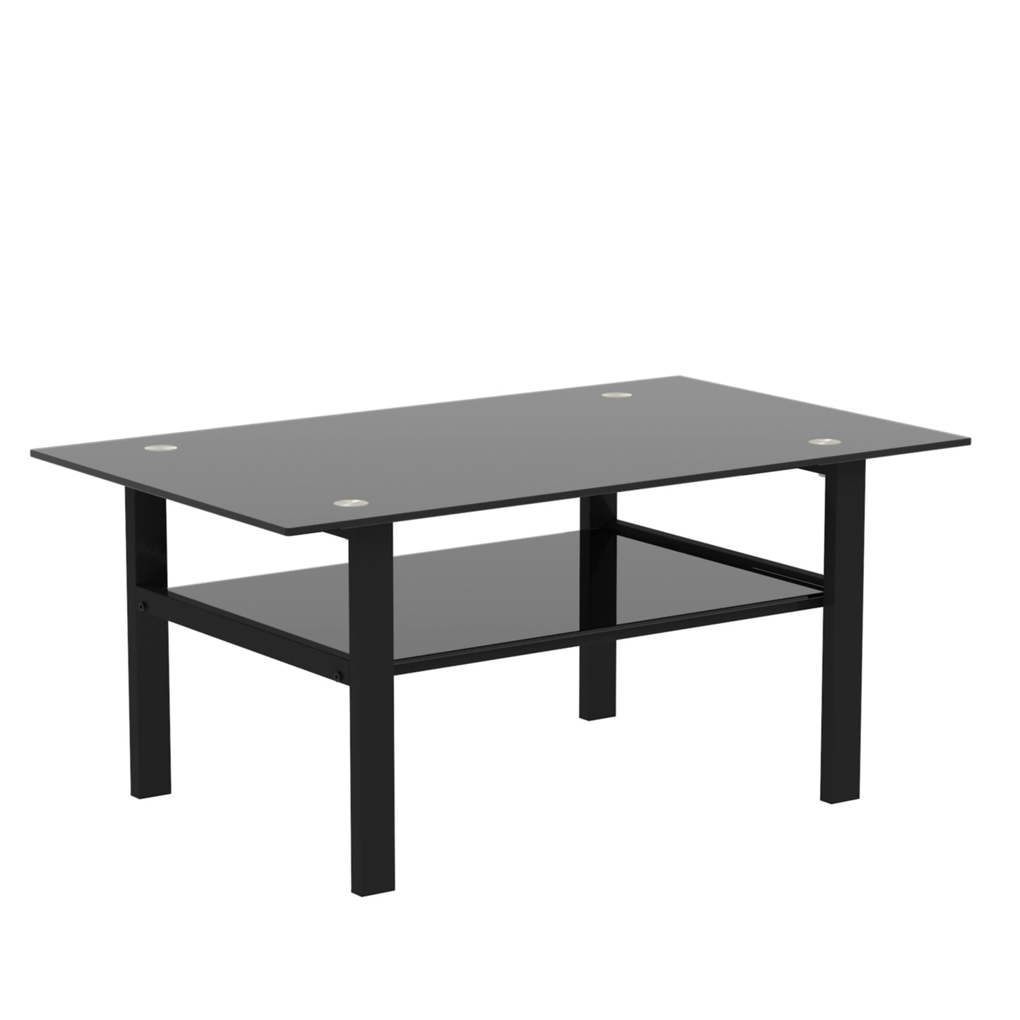 Contemporary Black Glass Coffee Table with Sleek Design and Versatility