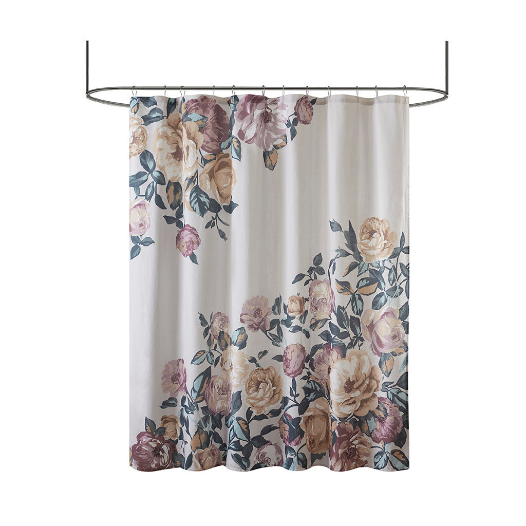 Madison Park Charisma Cotton Floral Bathroom Shower Curtain