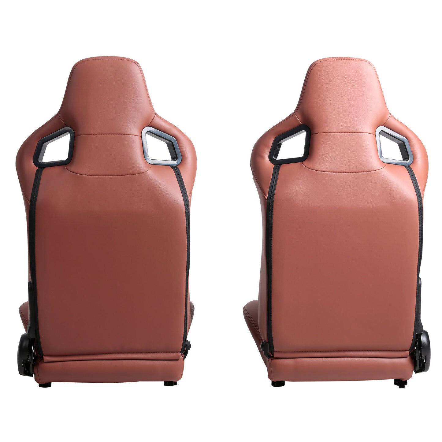 2-Piece Ergonomic Racing Seats with Adjustable Double Slides in Vibrant Brick Red